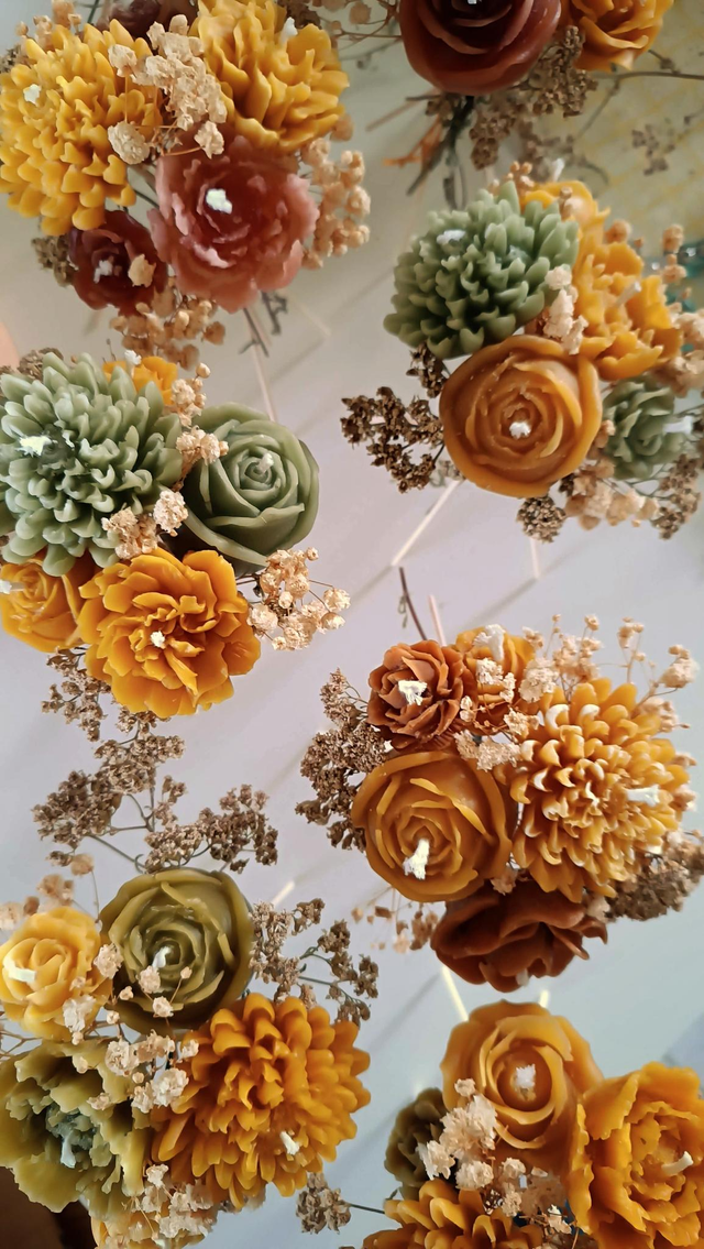 Atelier Bouquet de bougies "fleur d'abeille"