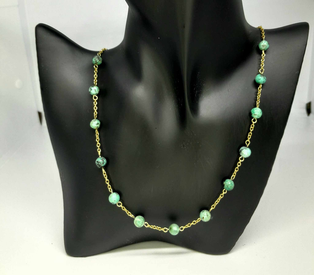 Collier turquoise africaine acier