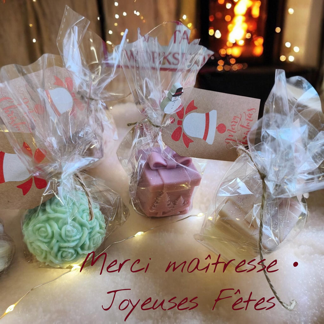 Mini bougie" Merci maîtresse , joyeux Noël"
