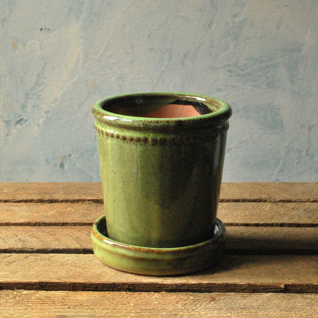 Green Plant Pots &amp; Saucers