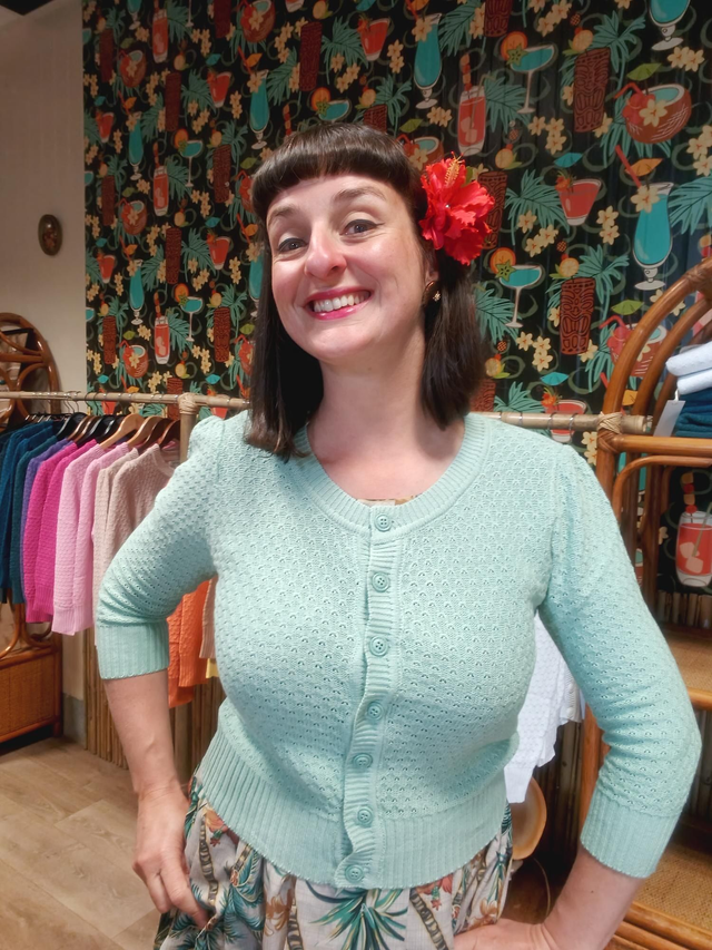 Cardigan vert d&#039;eau 