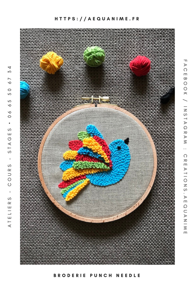 Kit punch needle oiseau