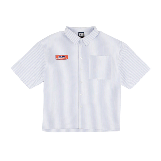 GAS STATION SHIRT S/S BLUE STRIPES - homeboy