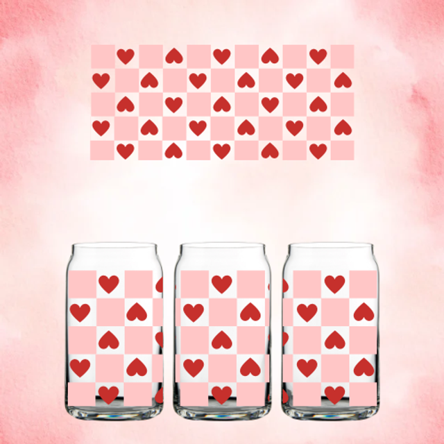 Verre carreaux cœur 