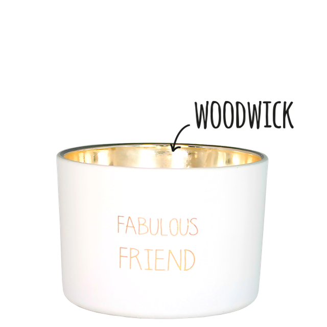 Geurkaars met houten lont (Woodwick) | Fabulous friend
