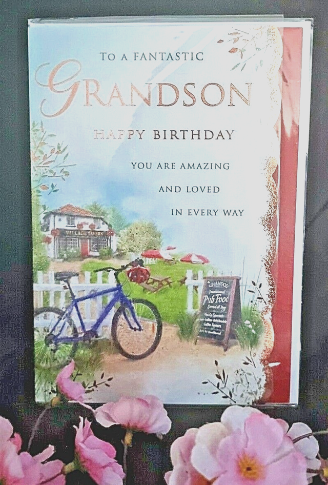 Grandson Birthday Card Stunning Design Larger Card