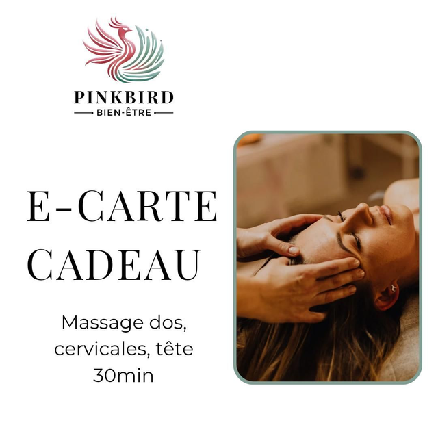ENGHIEN-LES-BAINS - E-Carte Cadeau Massage Dos, cervicales, tête • 30min