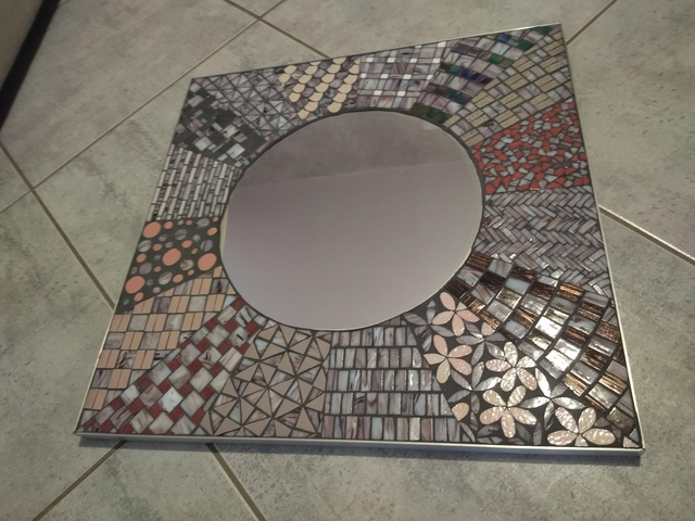 miroir patchwork violet