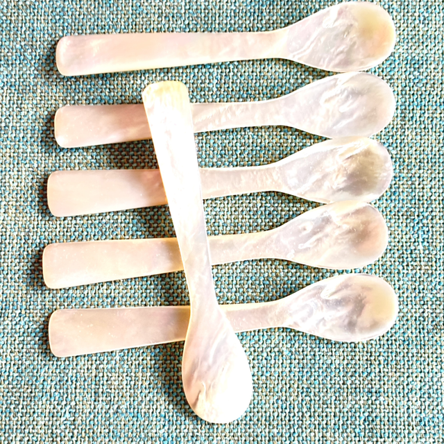 Antike Perlmuttlöffel 6 Stück 