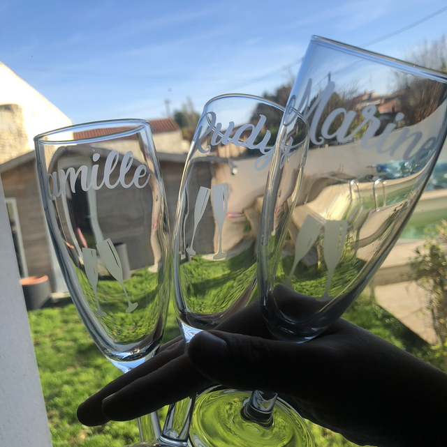 Flûtes à champagne gravées 