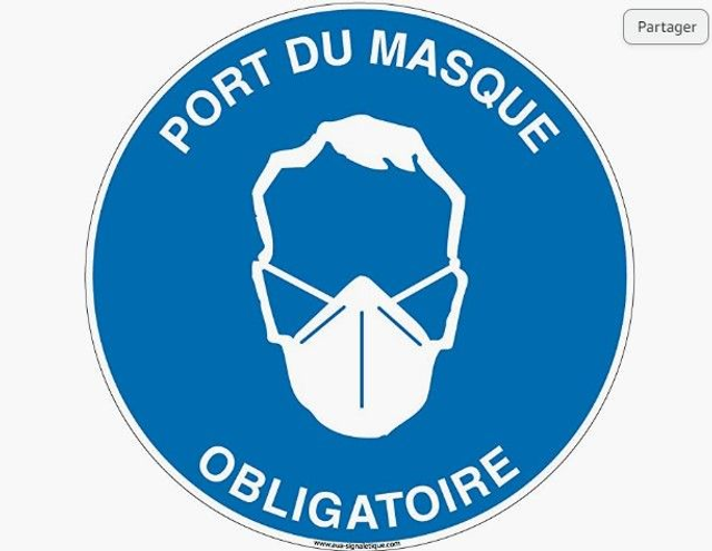 Port du Masque obligatoire Circulaire 30x30cm