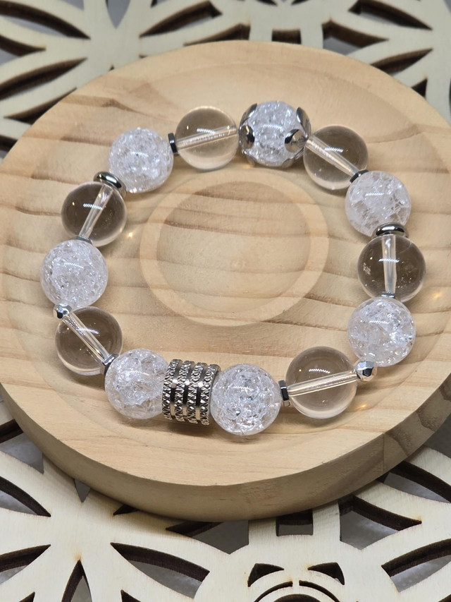 Bracelet Cristal de roche XL 1,2 cm 