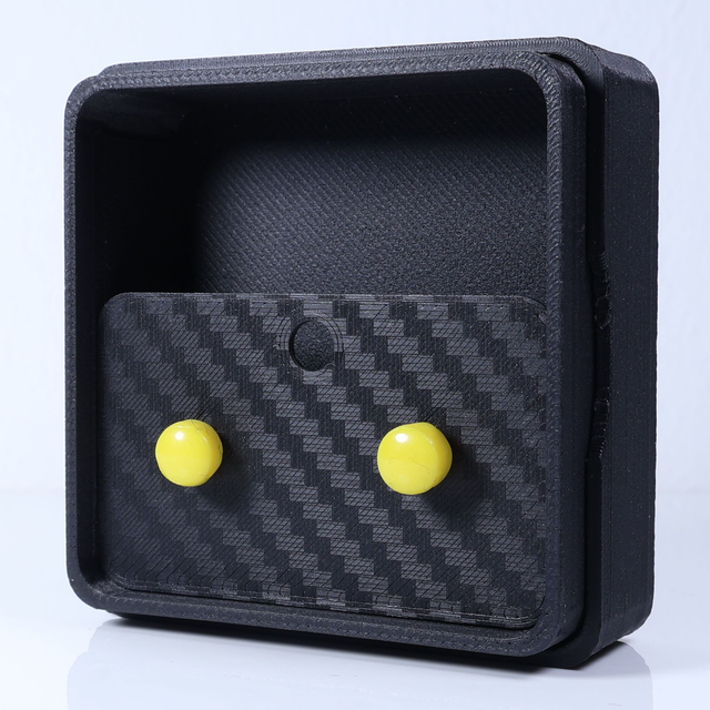 Hypoallergenic 6mm Medium Solid Yellow Round Cut Polymer Clay Plastic Back Stud Earrings With Designer Carbon Fiber Jewellery Box