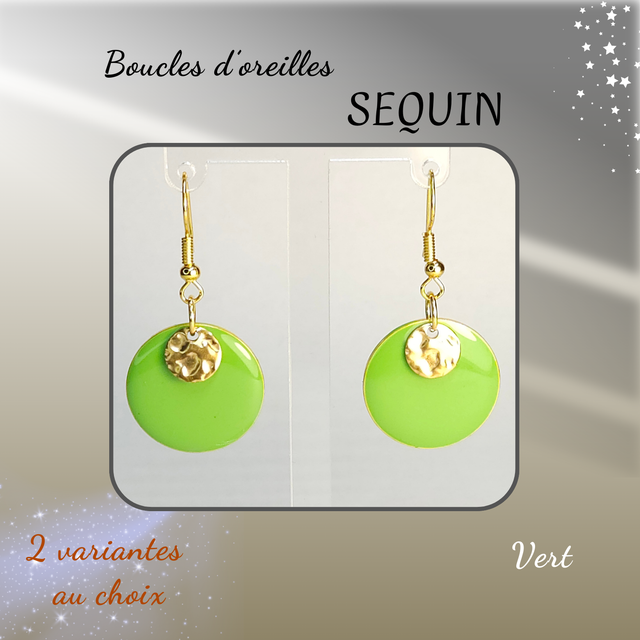 Boucles d&#039;oreilles SEQUIN - Vert