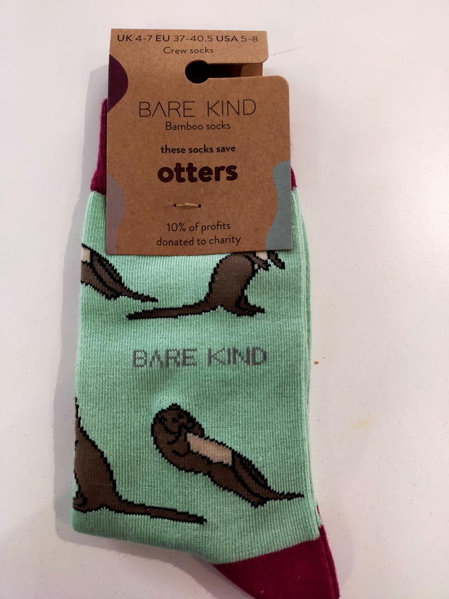 Otter Bamboo Socks,  size 4-7 Bare Kind