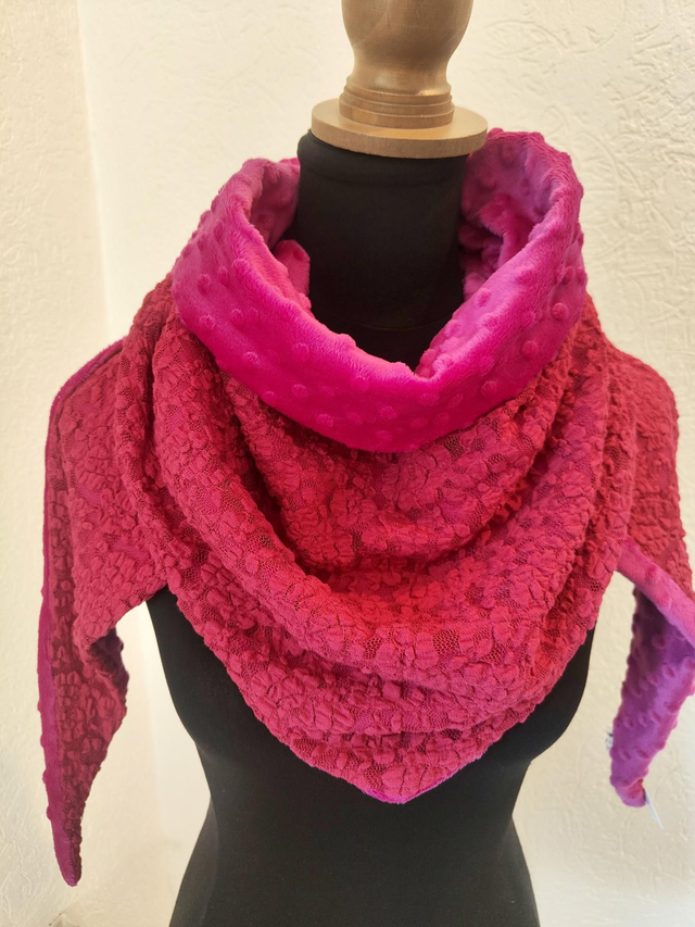 Chèche chaude dentelle fushia 
