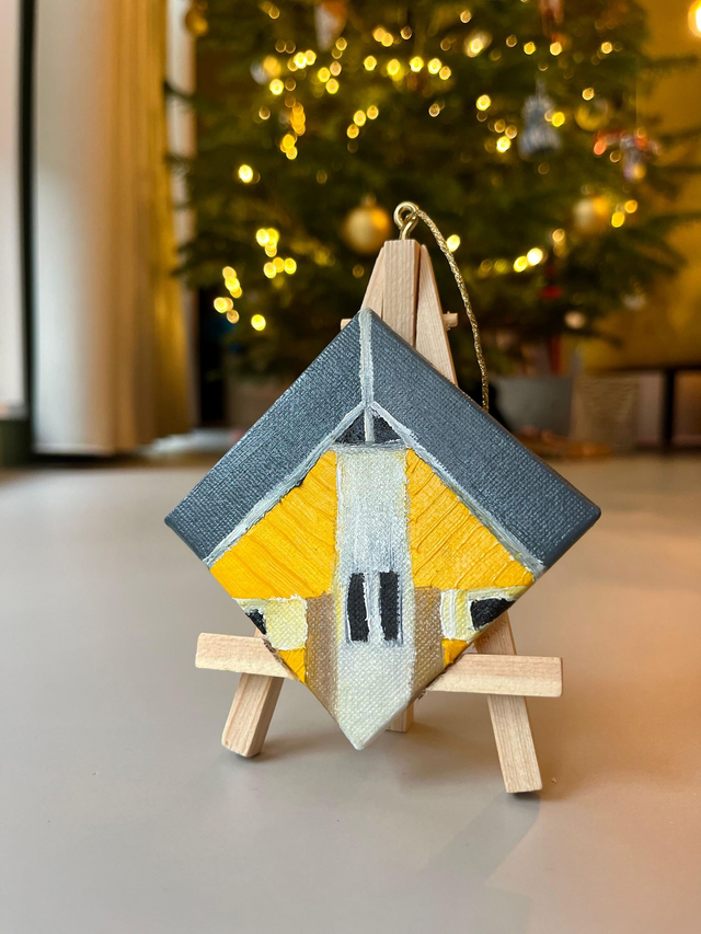 KUNSTBAL / ARTNAMENT - Kubuswoning - Hand-painted canvasses for your Christmas tree (1)