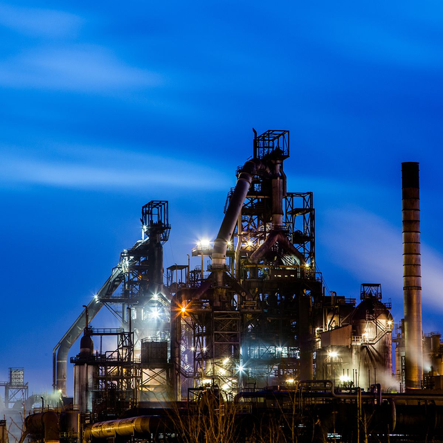 Blast Furnaces at Night