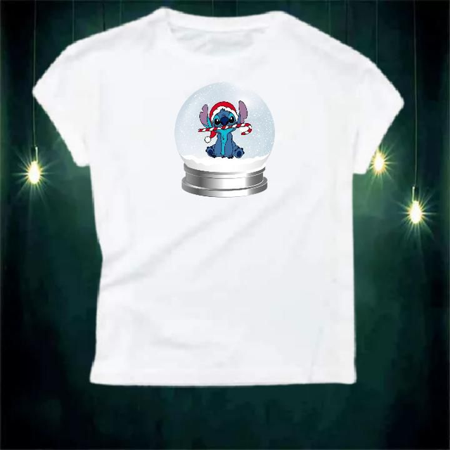 Stitch In A Snow Globe T Shirt