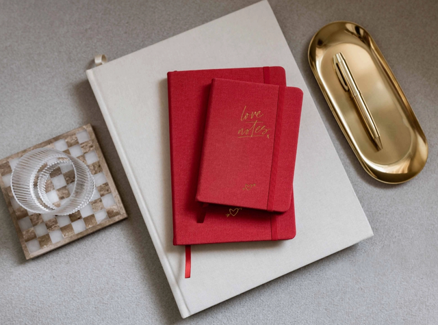 Carnet « Love Notes » | A6, rouge/doré