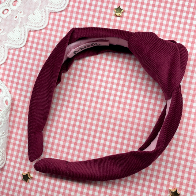 Burgundy Cord Knotted Headband 
