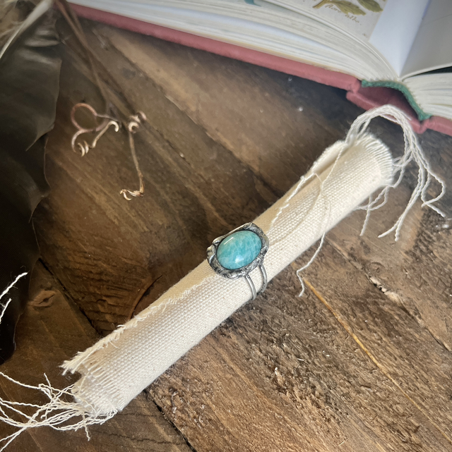 Bague organique Amazonite