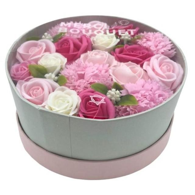 Merci Boutique Soap Flower Gift Boxes - Round Box - Baby Blessings - Pinks
