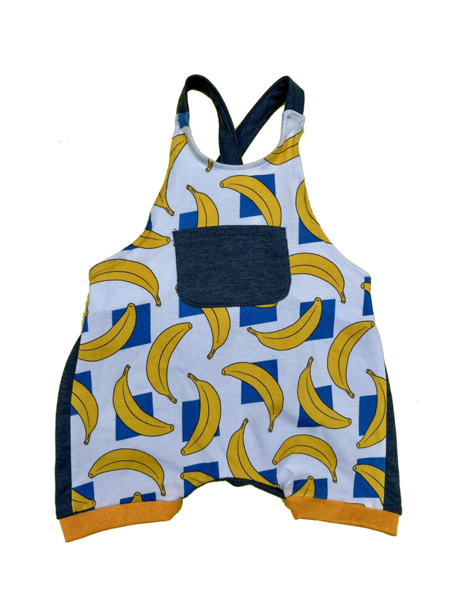 Peto de Algodón Orgánico con Estampado de Bananas Blue