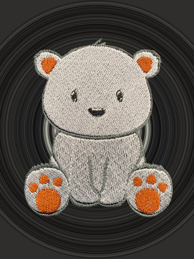 fichier broderie Ours blanc - 3 Tailles / 12 Formats