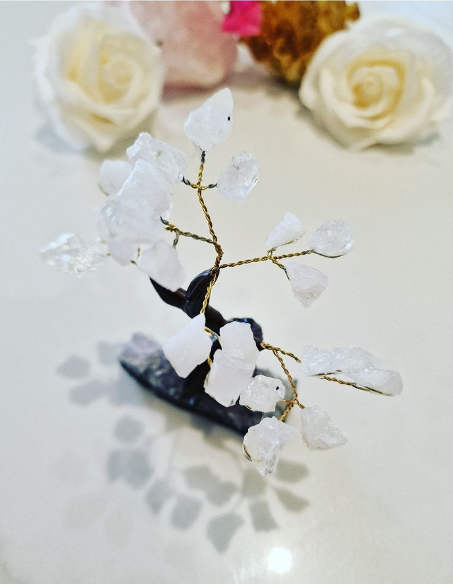 Quartz Crystal Tree on Amethyst Cluster Base 