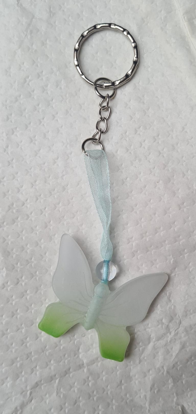 Keyring bag charm butterfly green