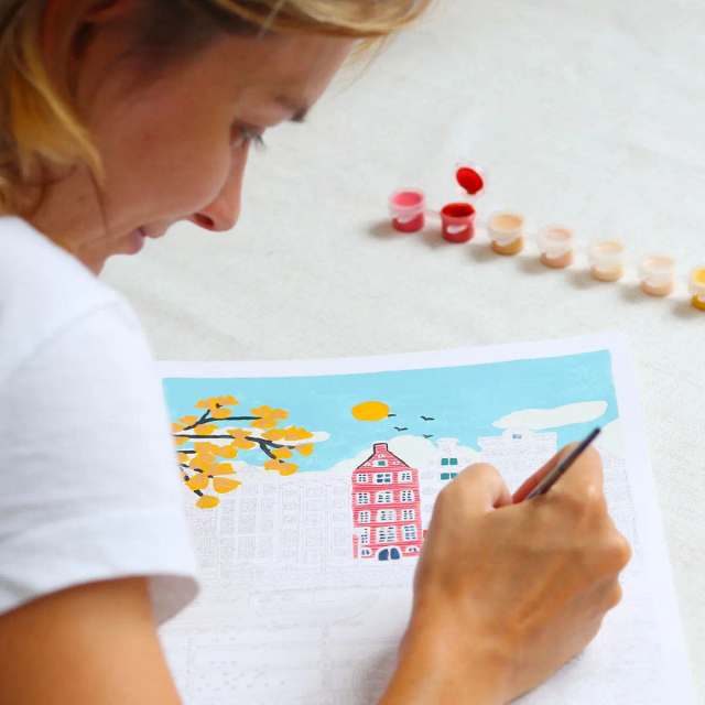 Kit met verf op nummer - Amsterdam