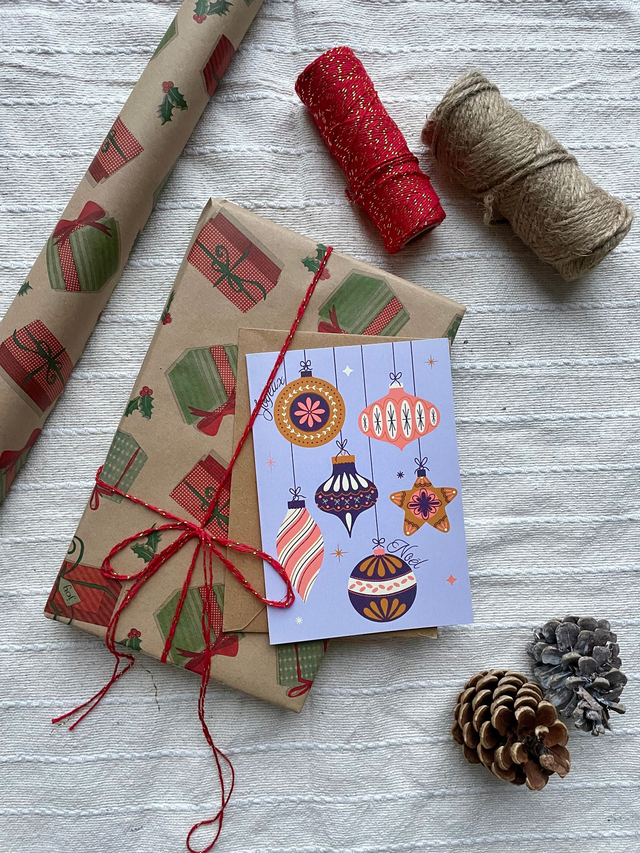 Noël - Boules de sapin Carte