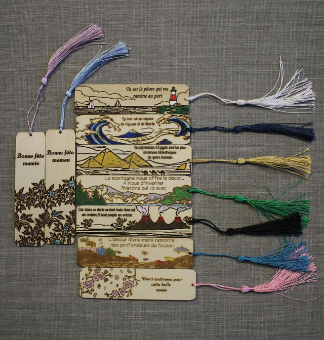 Marque-pages paysage et fleurs