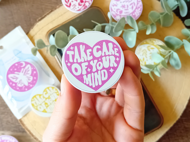 Pop socket adhésif – Accessoire téléphone fait main (Lune, Papillon, Witchy Woman, Take Care of Your Mind)