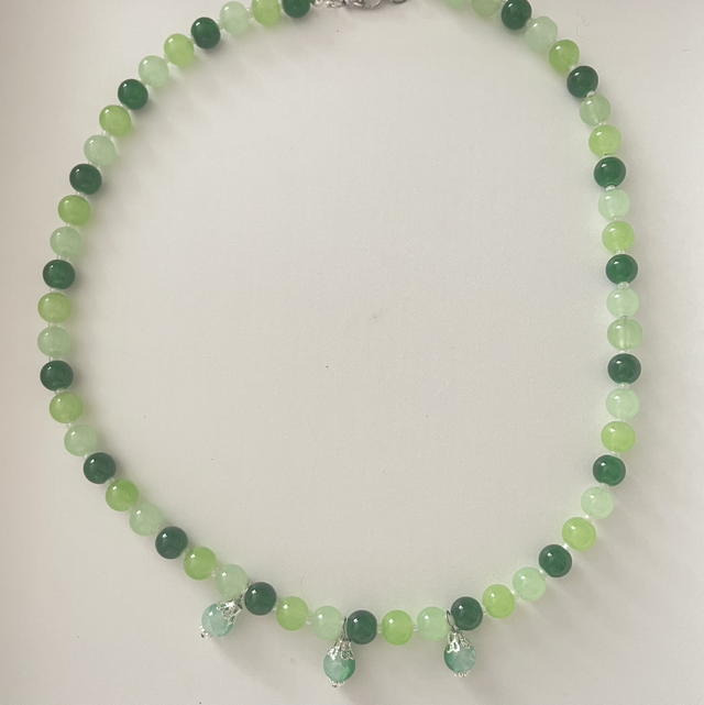 C13 - Collier perles en verre pendentif perles verre 