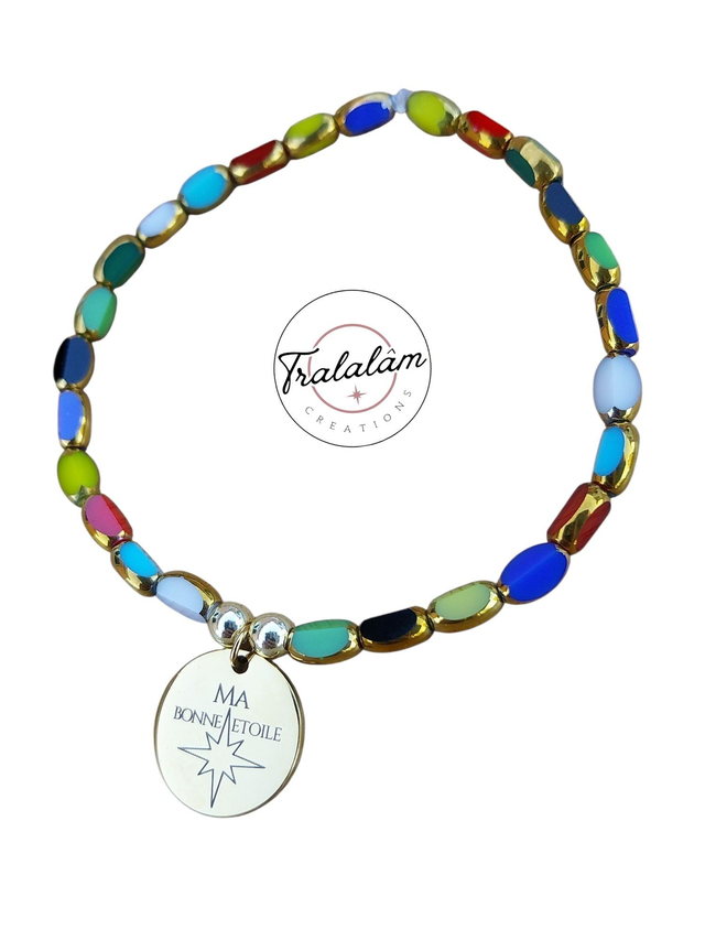 ✨Bracelets perles multicolores MA BONNE ETOILE✨(73BRA)