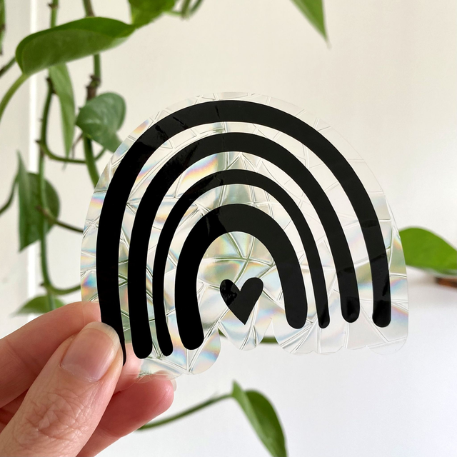 Attrape soleil sticker de fenêtre arc en ciel coeur
