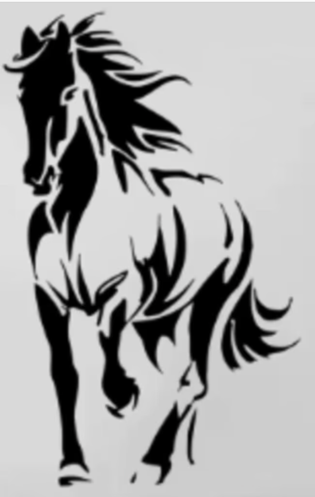 Grote muursticker Lopend paard (74x118cm)