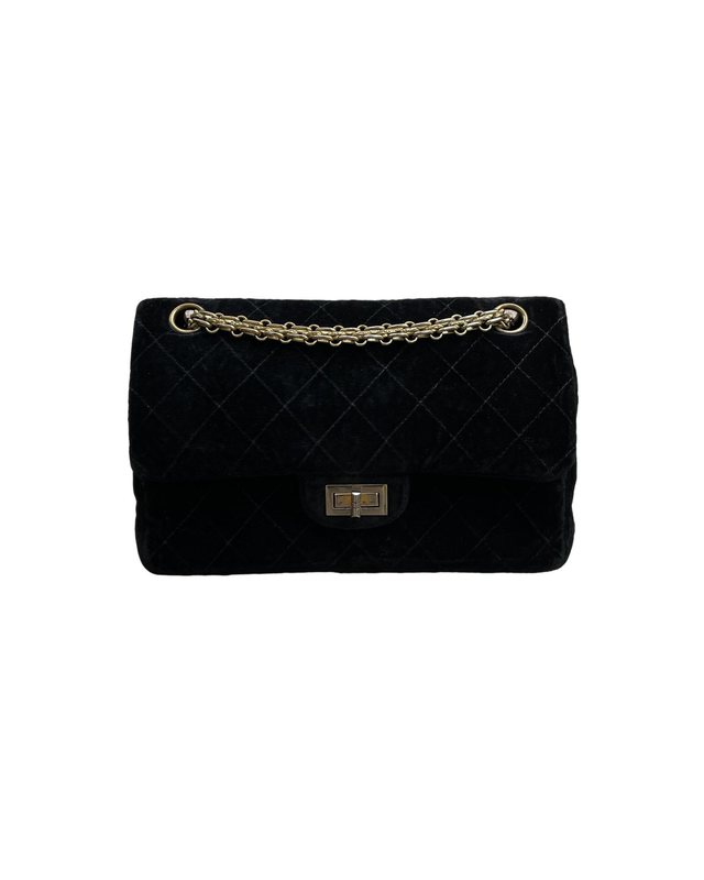 Chanel 2.55 – Petit sac en velours noir matelassé, 1984