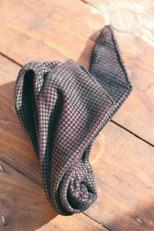 Headband • Marron & pied de poule velours noir