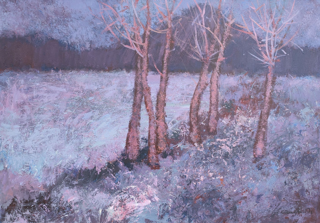 Cienki lód, 70x100 akryl płótno 2022