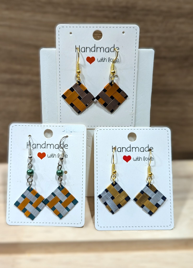 Boucles d'oreilles Upcylcling losange