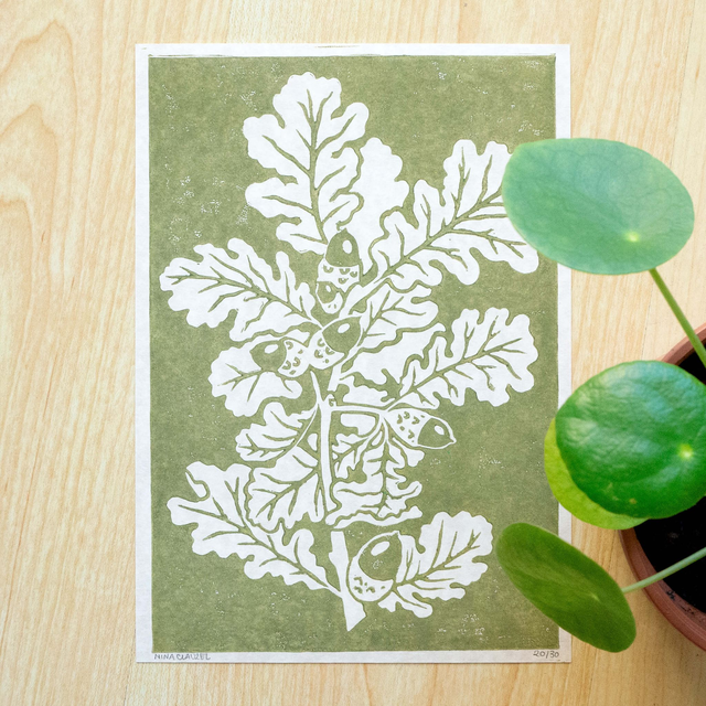 Linogravure &quot;Chêne&quot;