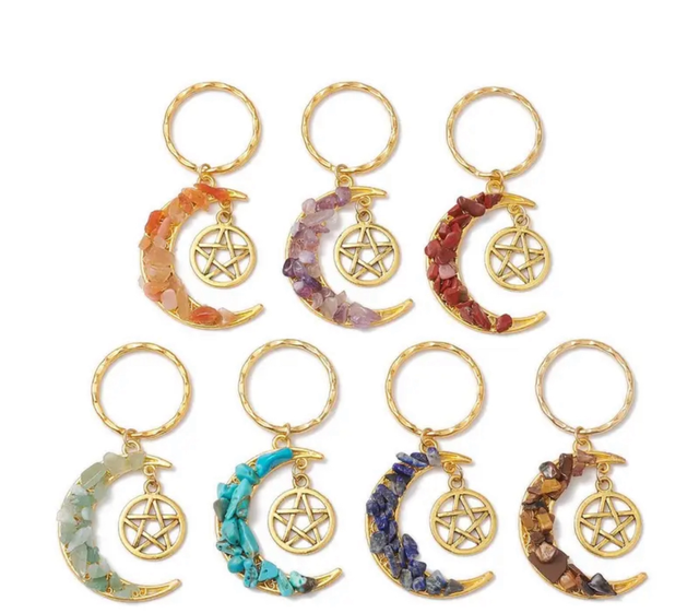 Chakra Moon Keyrings 