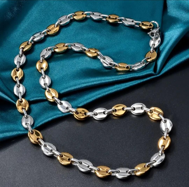 Collier graines de café en acier inoxydable 