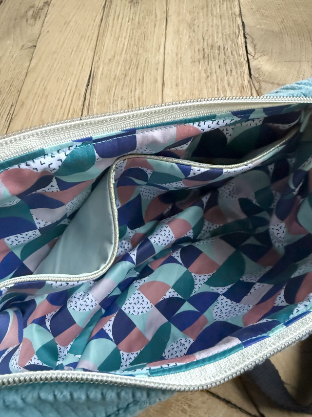 Sac Demi Lune velours côtelé - BLEU CLAIR