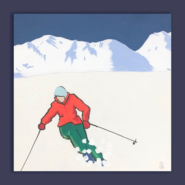 petit tableau skieur1 20X20