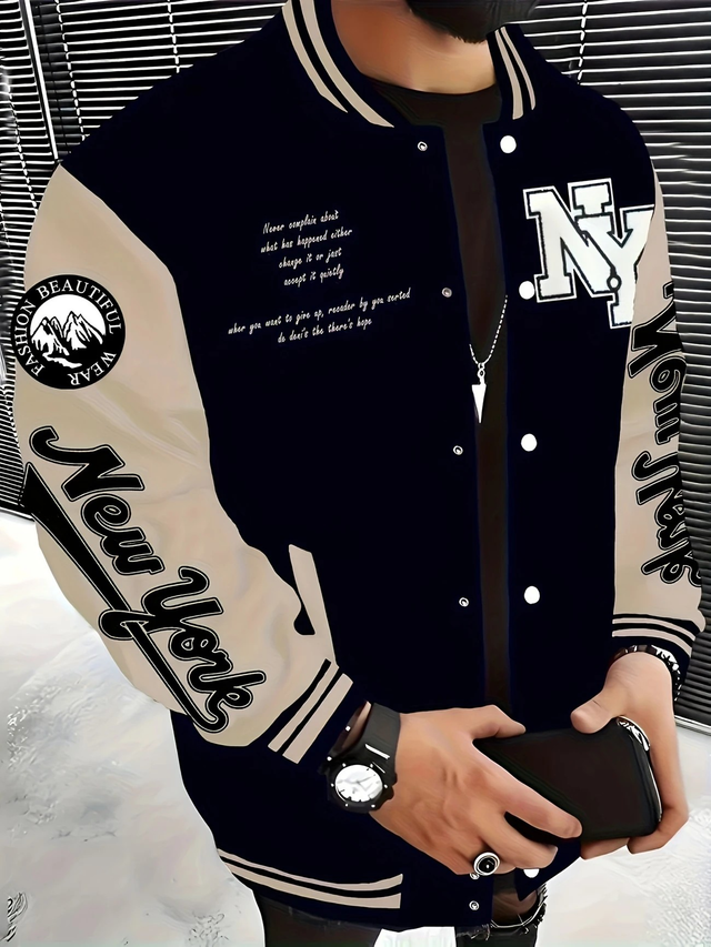 Men's Casual NYC-Inspired Varsity Jacket