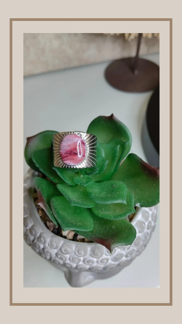 Bague "rouges rosés" taille 7.5